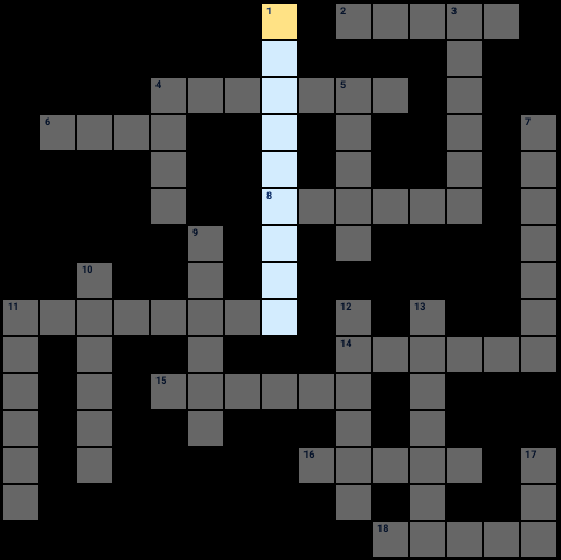 Crossword puzzle grid, Movies theme