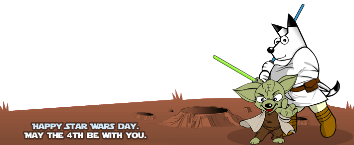 Arfie as a Star Wars hero.
